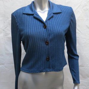 Jessica Howard Steel Blue Knit Bolero Jacket